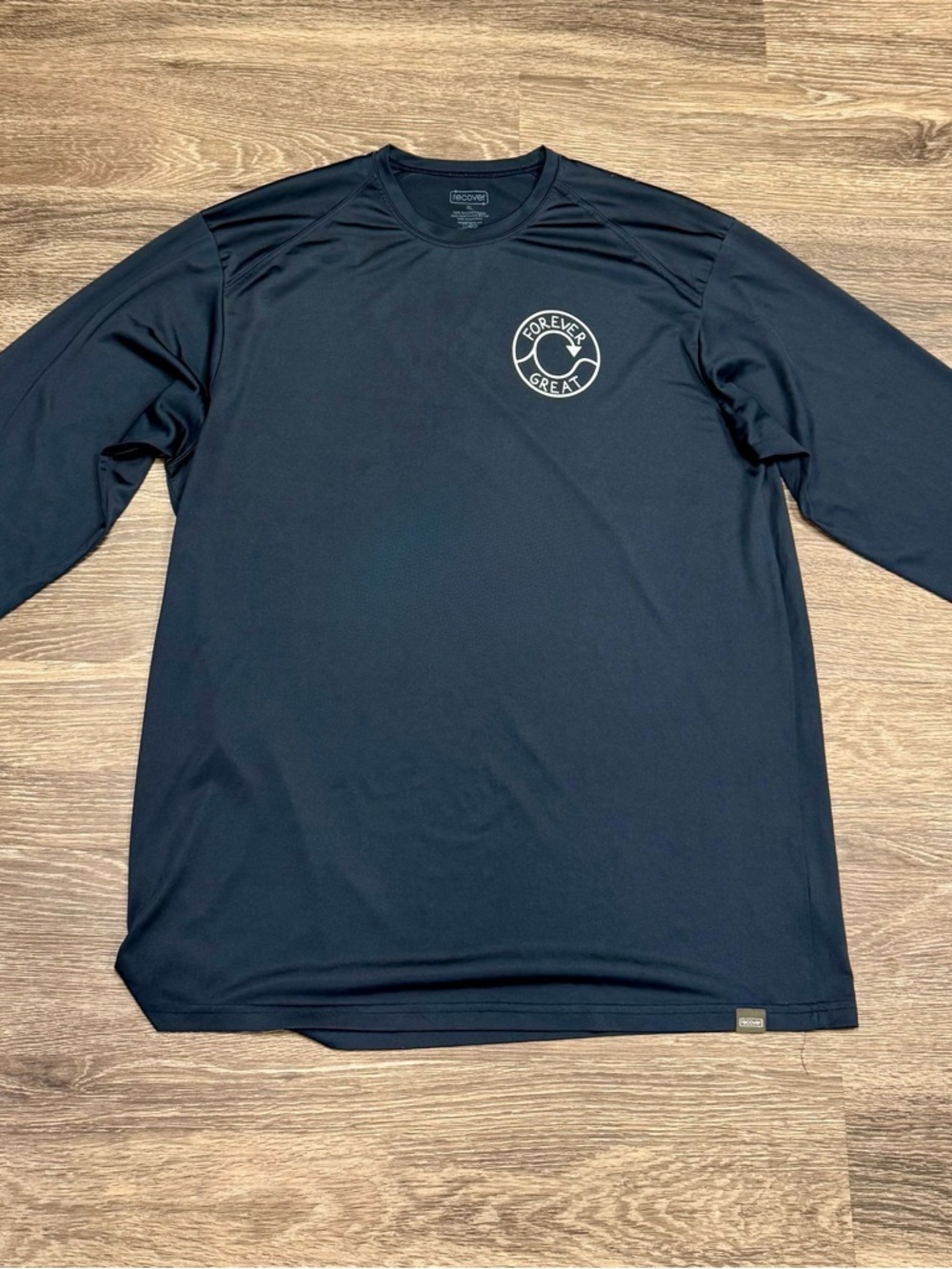 Recover XL Navy Long Sleeve Performance Tee Forever Great Logo